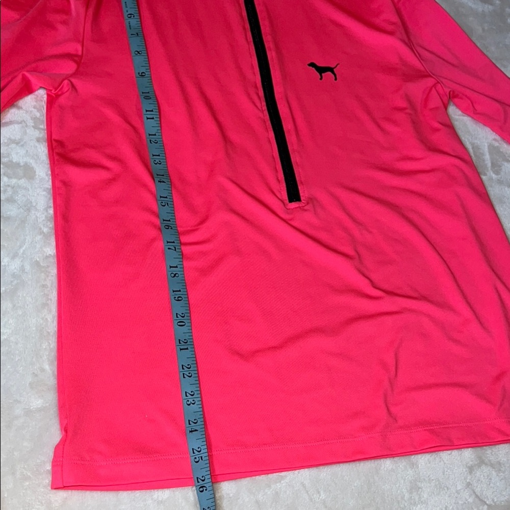 Victoria's Secret Women’s PINK Ultimate Neon Pink 1/2 Zip Pullover Activewear L - Picture 13 of 15